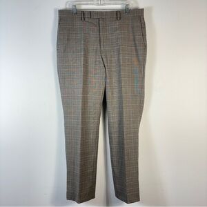 ❤️ Banana Republic Checkered Slim Fit Dress Pants - Tan and Gray 35x32